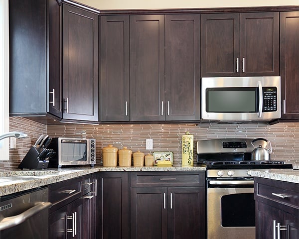 Dark Cabinetry In A Small Kitchen