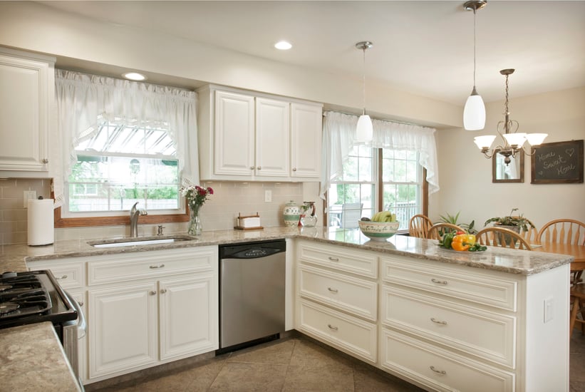 Kitchen with White Cabinets and Undercabinet Lighting