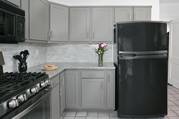 Kitchen Cabinet Refacing in Gray