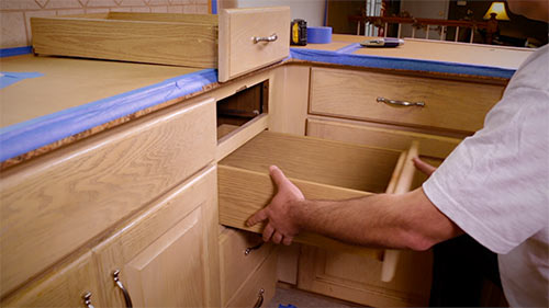 Cabinet Refacing Step 1: Remove Doors