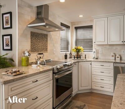 Transitional White Kitchen Renovation After Photo