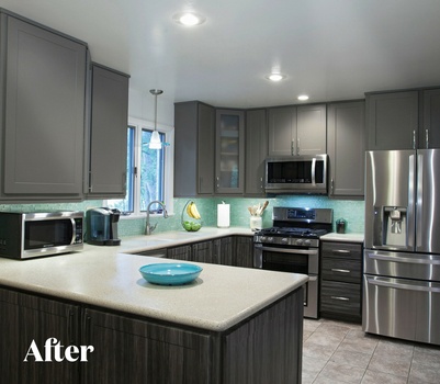 Contemporary Gray Kitchen Renovation After