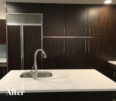 Contemporary Dark Wood Kitchen Remodel After