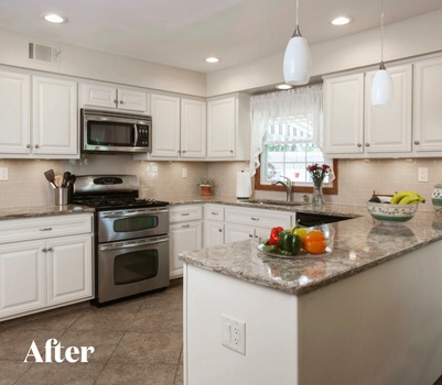 Traditional White Kitchen Transformation After