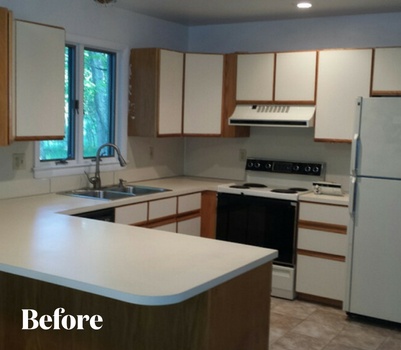 Contemporary Gray Kitchen Renovation Before