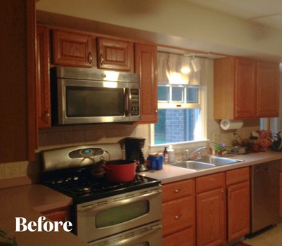 Cherry Contemporary Kitchen Remodel Before Photo