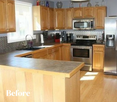 White Contemporary Kitchen Remodel Before Photo