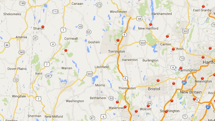 Area Map with Recent Customer Locations