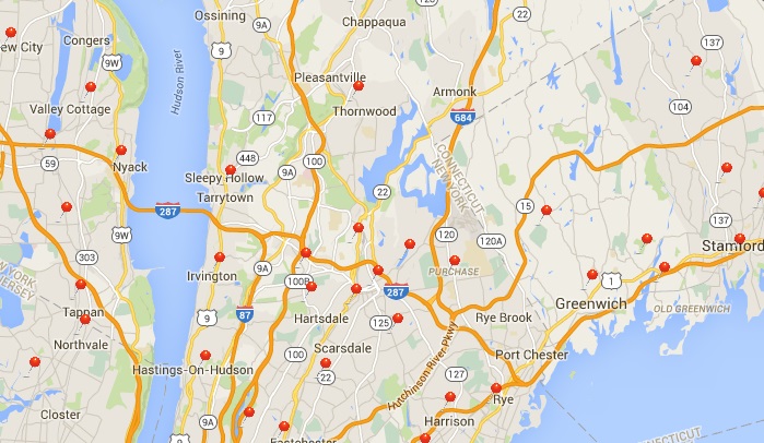 Area Map with Recent Customer Locations