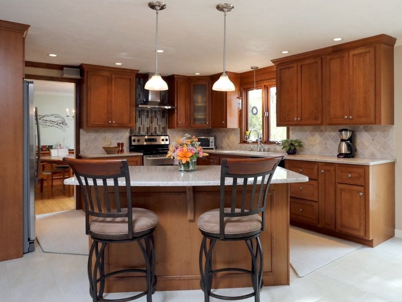 Wood Kitchen After Cabinet Refacing