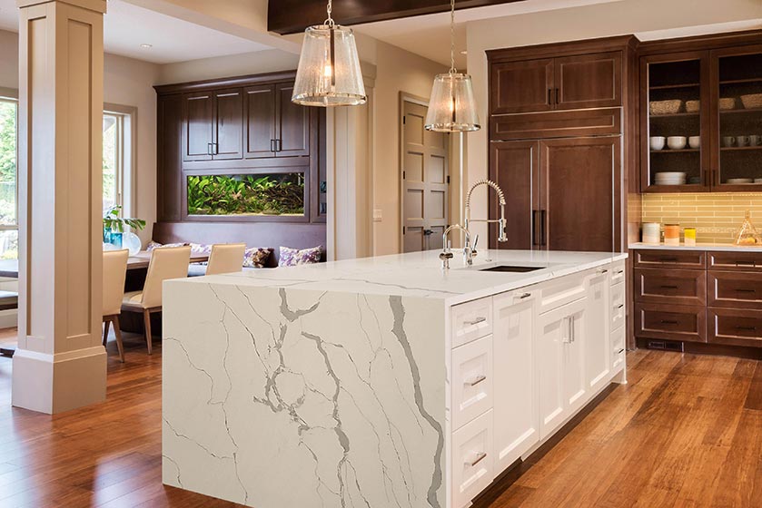 Corian Quartz Waterfall Edge Countertop